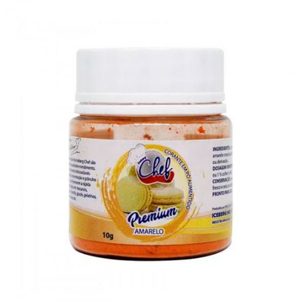 Corante Em Pó  Amarelo 10G Premium - Iceberg Chef
