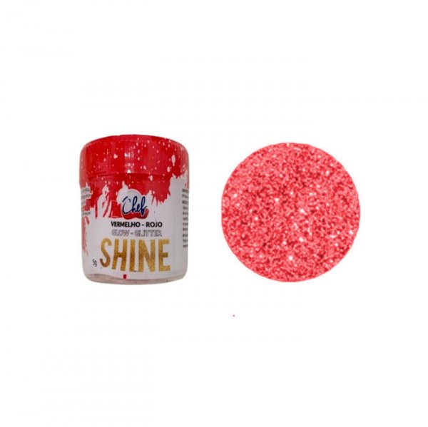 Glitter Glow Vermelho 5Gr Shine - Iceber Chef