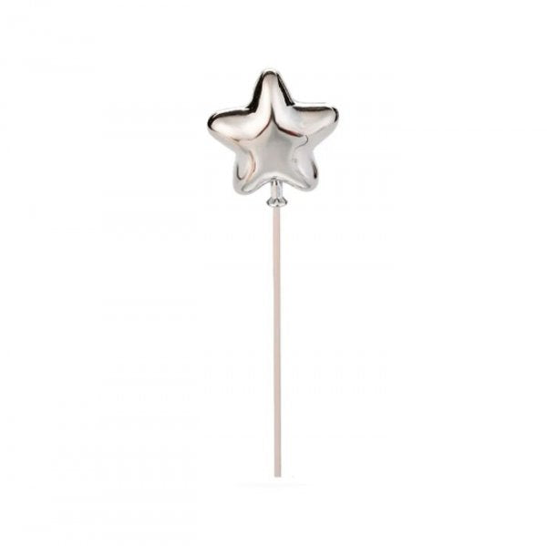 Topo De Bolo Estrela Prata - Silver Festas