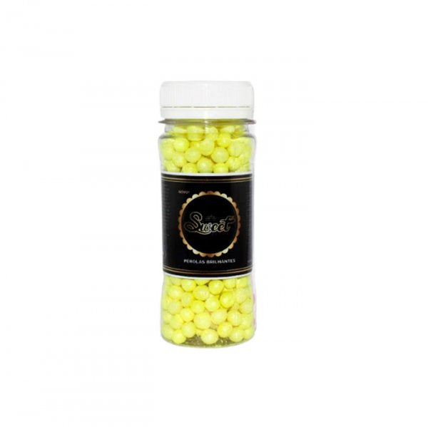 Perolas Cintilantes Amarelo Florescente 50Gr - Sweet Decor