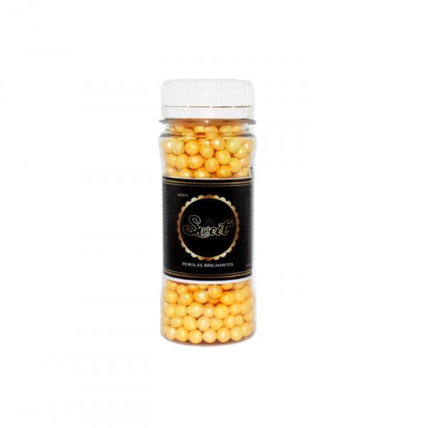 Perolas Cintilantes Amarelo 50Gr - Sweet Decor