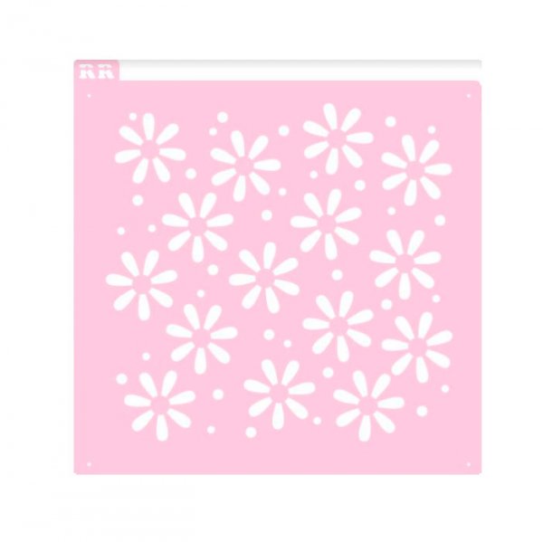 Stencil Margaridas 1 - 13,5 X 13,5 Cm- R R Oliveira