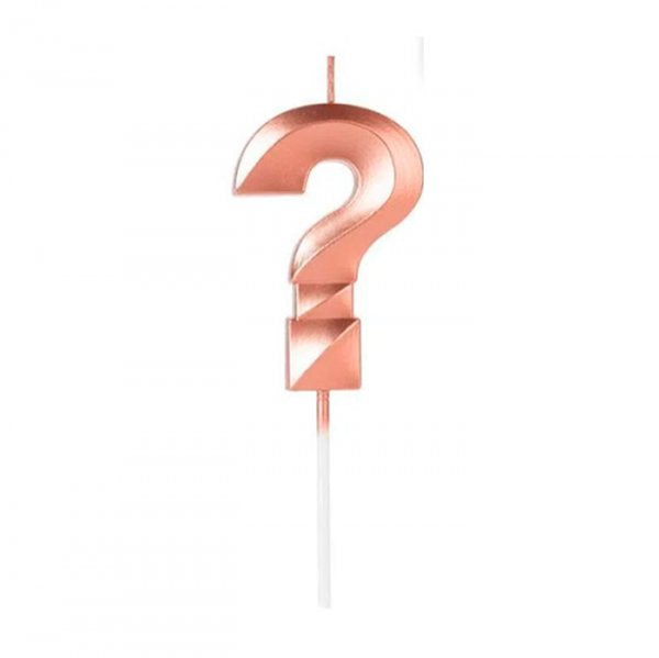 Vela Design Rose Gold Interrogação - Silver Festas