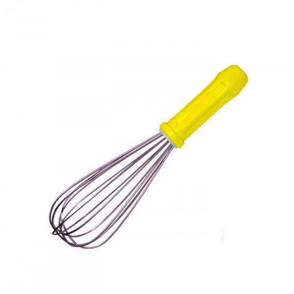 Batedor Fouet Fio Grosso Inox Amarelo Profissional 25Cm - Solrac
