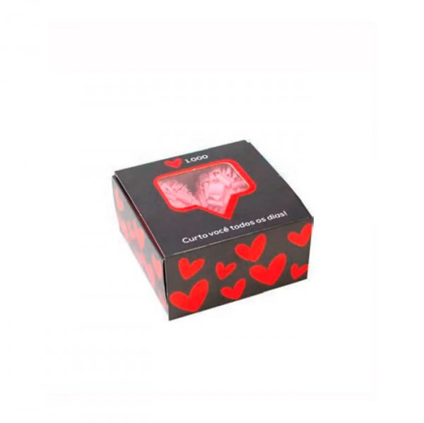 Caixa Gaveta Curtida C/ Visor  (4Doces) C/10 Unidades - Ideia Embalagens