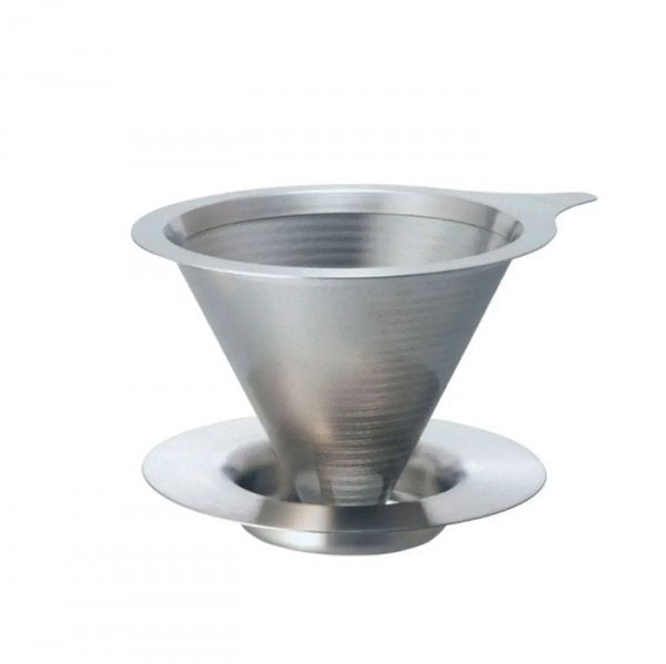 Coador Com Filtro Permanente Parede Dupla Aço Inox - Hario