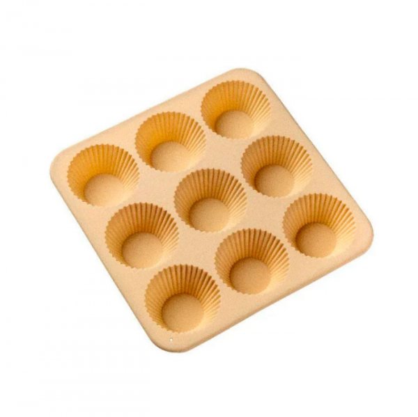 Forma Silicone Cupcake Allonsy 9 Cavidades Bege - Cromus