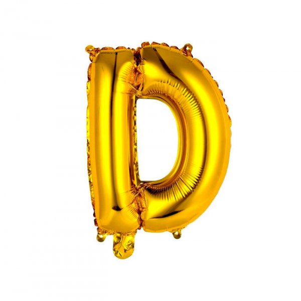 Balão Metalizado Letra Ouro "D" 16 -  40Cm - Mundo Bizarro