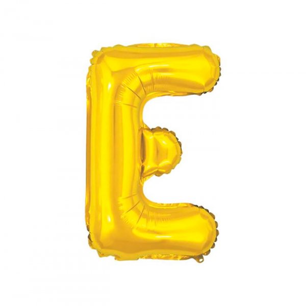 Balão Metalizado Letra Ouro "E" 16 -  40Cm - Mundo Bizarro