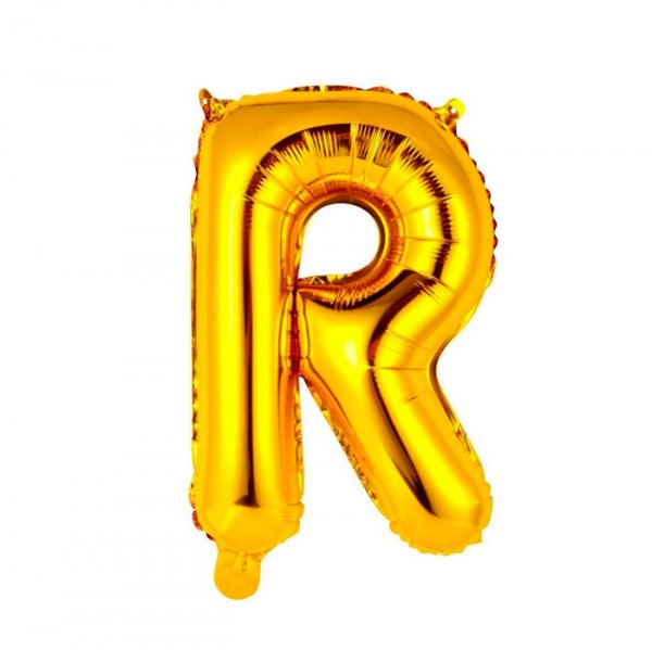 Balão Metalizado Letra Ouro "R" 16 -  40Cm - Mundo Bizarro