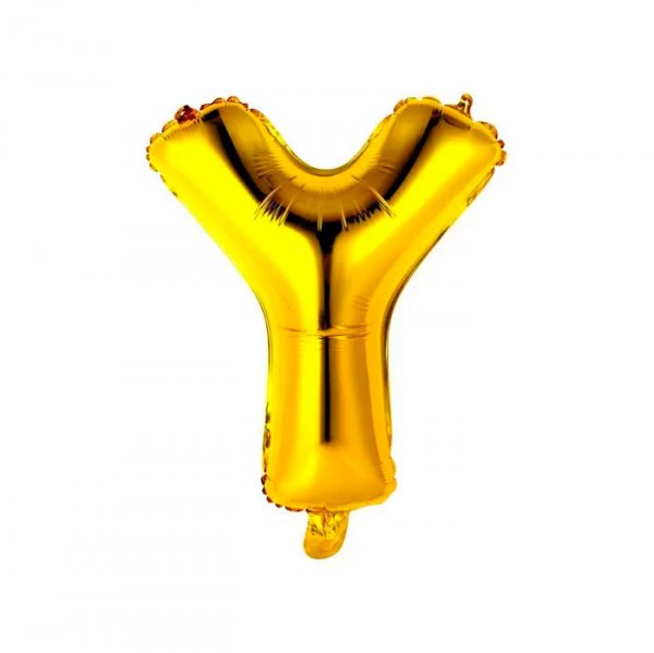 Balão Metalizado Letra Ouro "Y" 16 -  40Cm - Mundo Bizarro