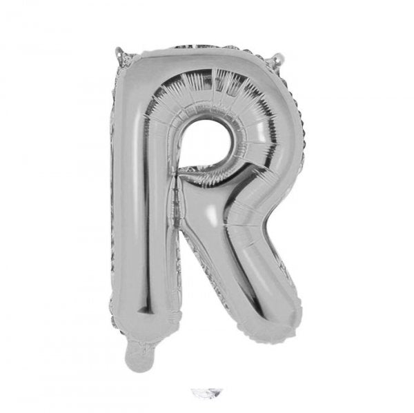 Balão Metalizado Letra Prata "R" 16 -  40Cm - Mundo Bizarro