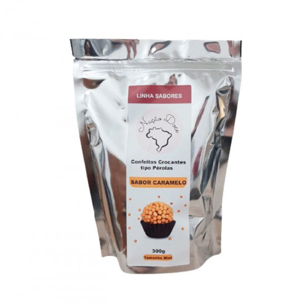 Confeitos Mini De Cereais Pérolas Caramelo 300G - Nação Doce