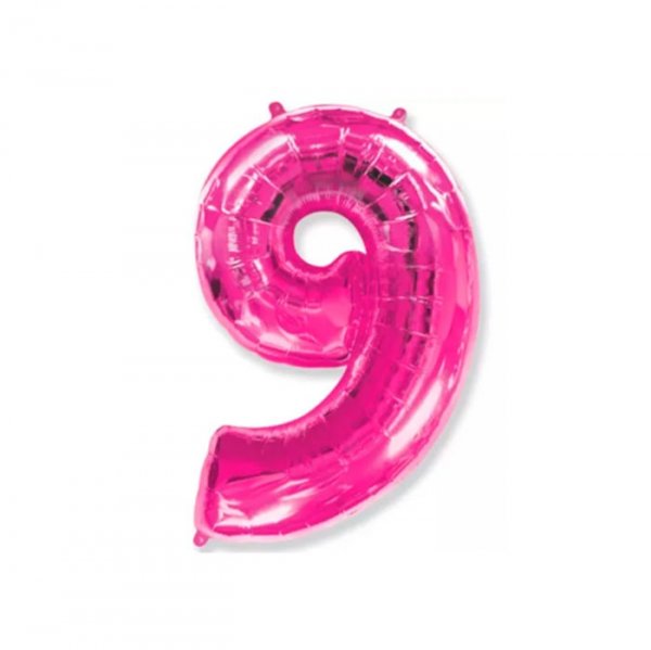 Balão Metalizado Rosa N°9 - 40Cm - Mundo Bizarro