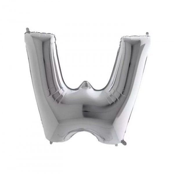 Balão Metalizado 'Letra W' Prata - Tam.40'' - Grabo
