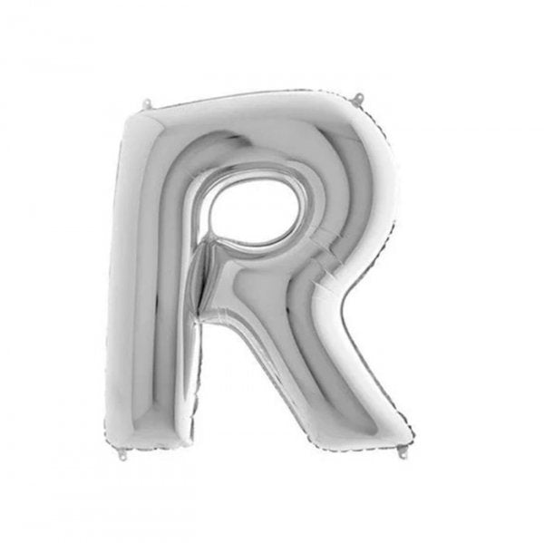 Balão Metalizado 'Letra R' Prata  - Tam.40'' - Grabo