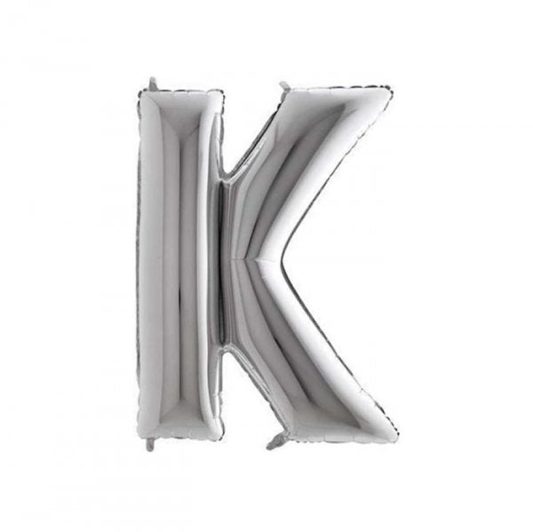 Balão Metalizado 'Letra  K'  Prata - Tam.40'' -  Grabo
