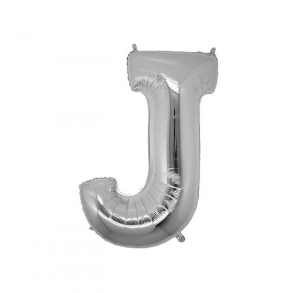 Balão Metalizado 'Letra  J'  Prata - Tam.40'' - Grabo