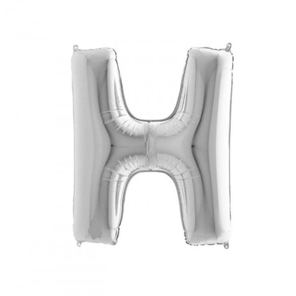Balão Metalizado 'Letra  H'  Prata - Tam.40'' -  Grabo