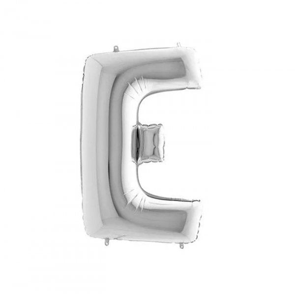 Balão Metalizado 'Letra  E' Prata - Tam.40'' -  Grabo