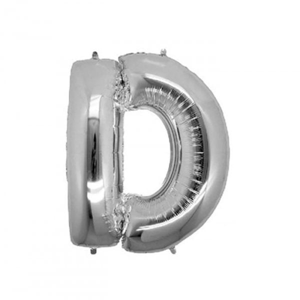 Balão Metalizado  'Letra  D' Prata - Tam.40'' - Grabo