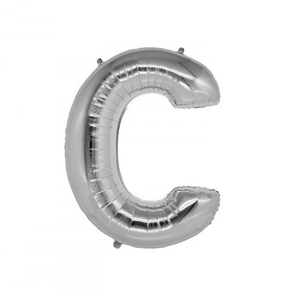 Balão Metalizado 'Letra  C'  Prata - Tam.40'' - Grabo