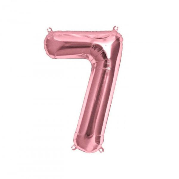 Balão Metalizado 'N°7' Pink - Tam.14'' - Mega Toon