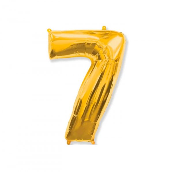 Balão Metalizado 'N°7' Ouro - Tam.14'' - Grabo