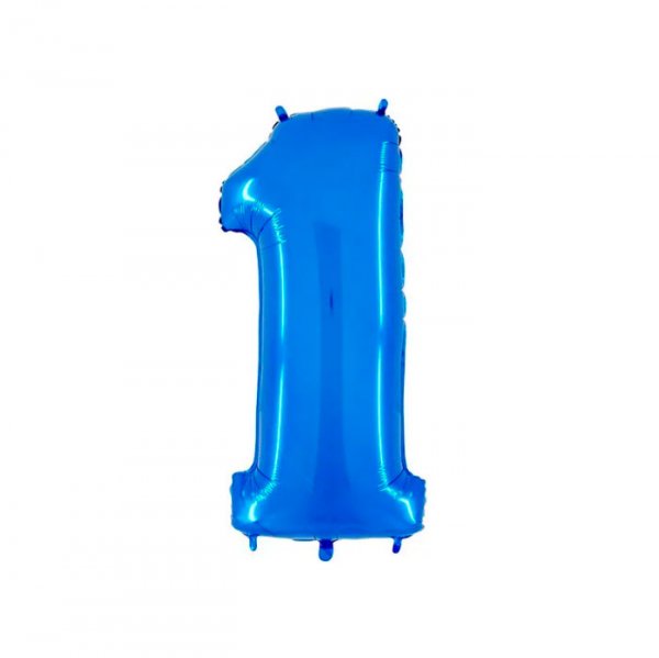 Balão Metalizado 'N°1' Azul - Tam.14'' - Mega Toon