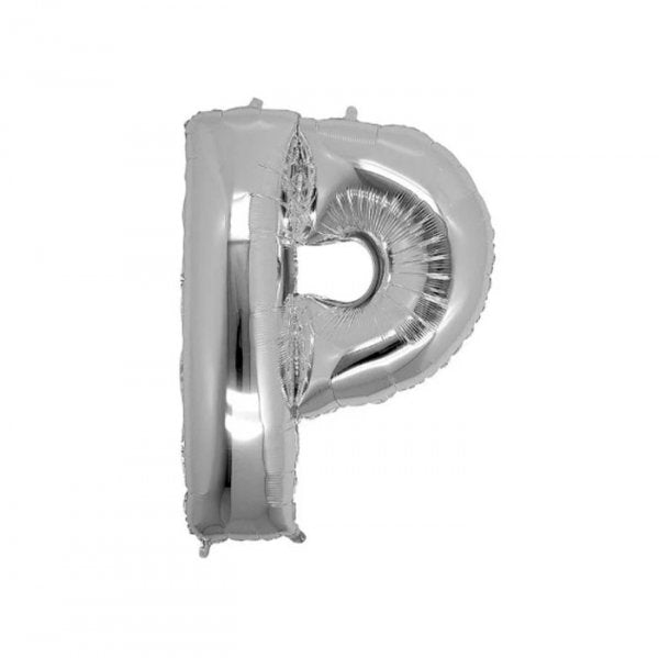 Balão Metalizado 'Letra  P'  Prata - Tam.40'' - Grabo