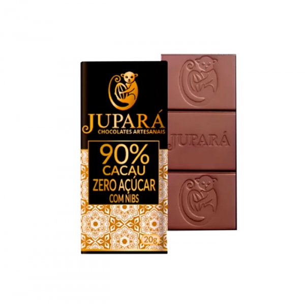 Chocolate 90% Cacau Diet/Nibs - Barra 20g - Jupará