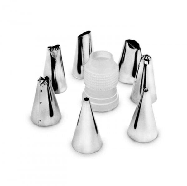 Bico Decorador Inox 8 Peças  - Partiu Confeitaria