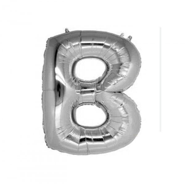 Balão Metalizado Letra 'B' Prata - Tam.14"  - Megatoon