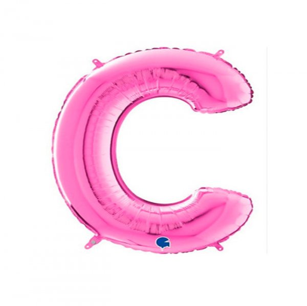 Balão Metalizado Letra 'C' Pink - Tam.14"  - Grabo