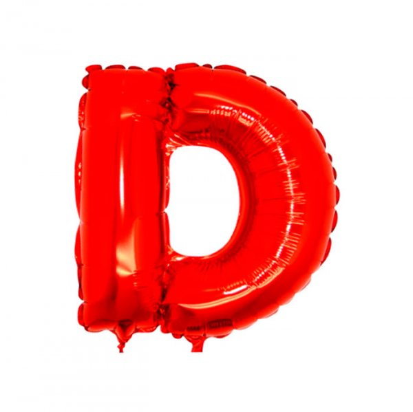 Balão Metalizado Letra 'D' Vermelha - Tam.14" - Megatoon