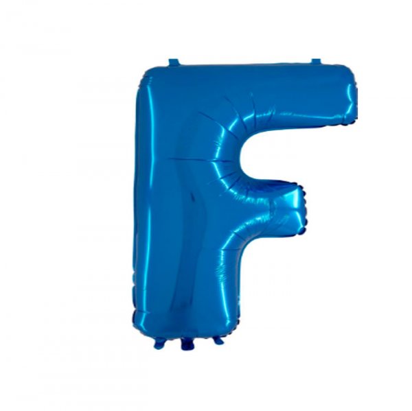 Balão Metalizado Letra 'F' Azul - Tam.14" - Grabo
