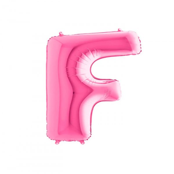 Balão Metalizado Letra 'F' Pink - Tam.14" - Megatoon