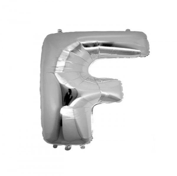 Balão Metalizado Letra 'F' Prata - Tam.14" - Megatoon