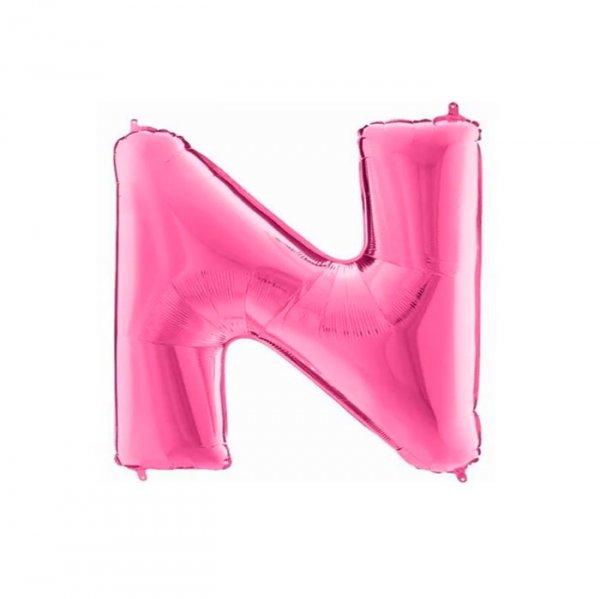 Balão Metalizado Letra 'N' Pink - Tam.14" - Megatoon