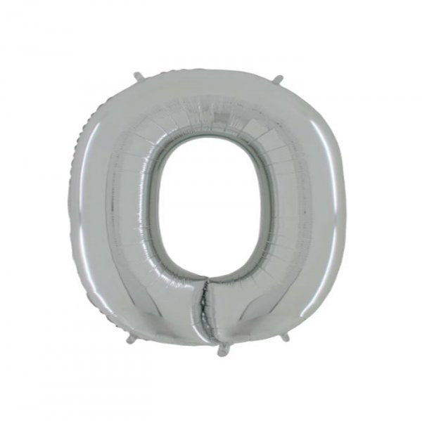 Balão Metalizado Letra 'O' Prata -Tam.14" - Megatoon