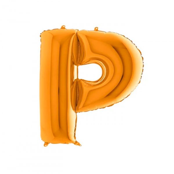 Balão Metalizado Letra 'P' Dourado - Tam.14" - Grabo