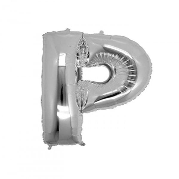 Balão Metalizado Letra 'P' Prata - Tam.14" - Megatoon