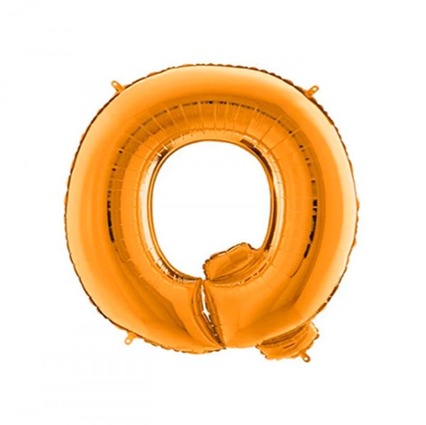 Balão Metalizado Letra 'Q' Dourado - Tam.14" - Grabo