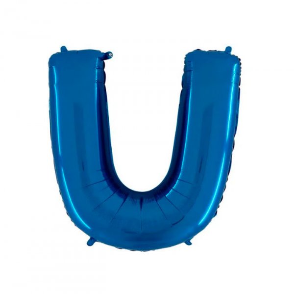 Balão Metalizado Letra 'U' Azul - Tam.14" - Megatoon