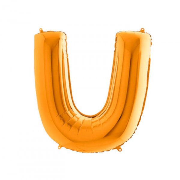 Balão Metalizado Letra 'U' Dourado - Tam.14" - Grabo