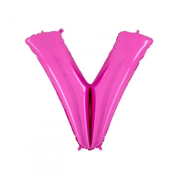 Balão Metalizado Letra 'V' Pink - Tam.14" - Megatoon