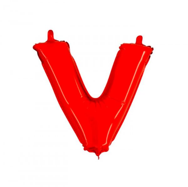 Balão Metalizado Letra 'V' Vermelha - Tam.14" - Megatoon