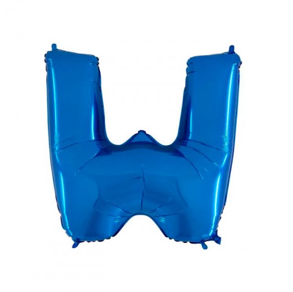 Balão Metalizado Letra 'W' Azul - Tam.14" - Megatoon