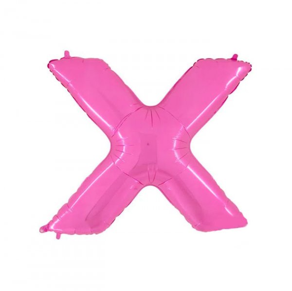 Balão Metalizado Letra 'X' Pink - Tam.14" - Megatoon