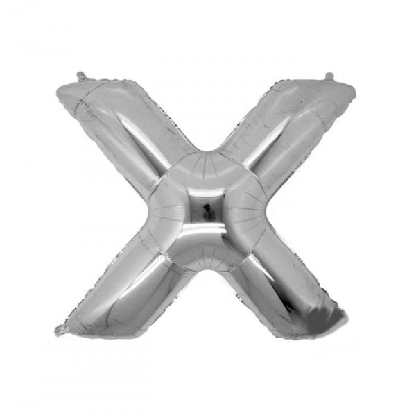 Balão Metalizado Letra 'X' Prata - Tam.14" - Megatoon